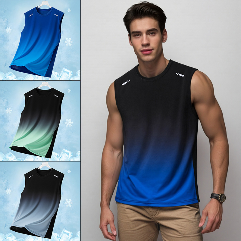 Running Hydration Vest - 남성 그라데이션 스포츠 조끼 경량 민소매