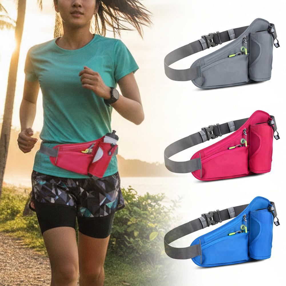 Running Belt Waist - 물병 홀더가 있는 러닝 허리팩, 마라톤